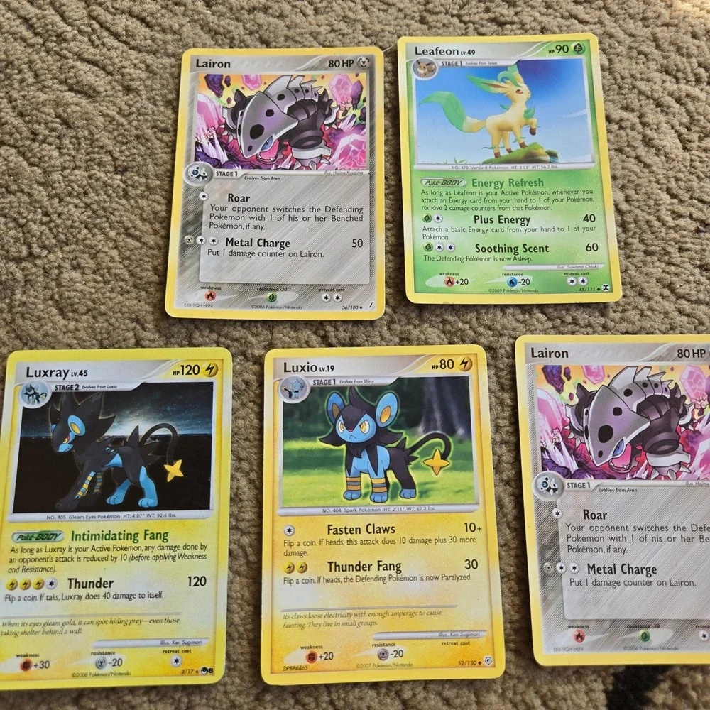 Pokemon Card Lot Leafeon Luxray Magmortar Holo Reverse Holo Diamond Pearl 10ct